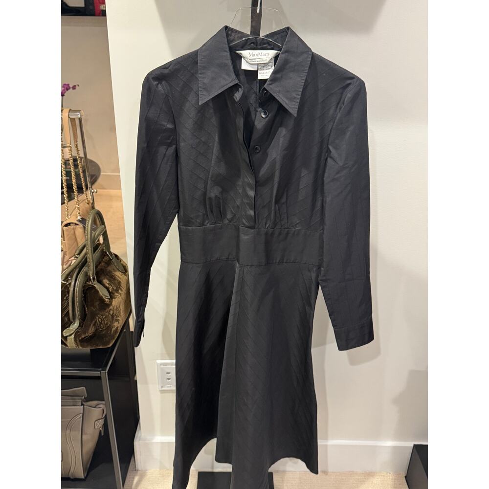 MAX MARA - Classic Shirt Dress, Black Size 8